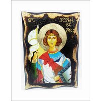 Handgemachte Heilige Jeanne D'arc Holz Ikone Mit 24K Goldenem Blatt Handgemachte Heilige Jeanne D'arc Holz Ikone Mit 24K Goldenem Blatt von AgioErgo