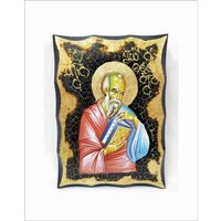 Handgemachte Johannes Der Apostel Holz Ikone Mit 24K Goldenem Blatt Handgemachte Johannes Der Apostel Holz Ikone Mit 24K Goldenem Blatt von AgioErgo