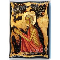 Heilige Maria Von Ägypten Ikone Handgefertigte Holzplakette Mit 24K Goldenem Blatt Heilige Maria Von Ägypten Ikone Handgefertigte Holzplakette Mit 24K Goldenem Blatt von AgioErgo