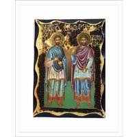 Heilige Unmercenaries - Cosmas Und Damian Cosma Şi Côme Et Damien Handgemachte Holz Ikone Auf Plakette Mit Physisch Alterndem Goldenem Blatt 24K Heilige Unmercenaries - Cosmas Und Damian Cosma Şi Côme Et Damien Handgemachte Holz Ikone Auf Plakette Mit Physisch Alterndem Goldenem Blatt 24K von AgioErgo