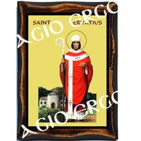 Heiliger Servatius Von Tongeren Römisch-Katholisch Christian Holz Ikone Plaque von AgioErgo
