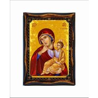 Jungfrau Maria Paramythia Ikone - Muttergottes Des Trostes Heilige Karte Auf Handgefertigter Holzplakette Jungfrau Maria Paramythia Ikone - Muttergottes Des Trostes Heilige Karte Auf Handgefertigter Holzplakette von AgioErgo