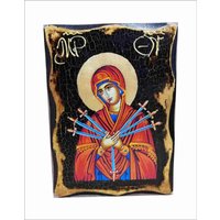 Muttergottes Der Schmerzen - Maria Addolorata Mater Dolorosa Maica Îndurerată Handgemachte Holz Ikone Auf Plakette Körperliche Alterung Und Golden Muttergottes Der Schmerzen - Maria Addolorata Mater Dolorosa Maica Îndurerată Handgemachte Holz Ikone Auf Plakette Körperliche Alterung Und Golden von AgioErgo