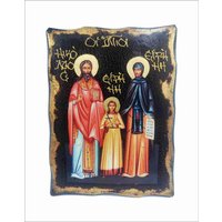 Raphael, Nikolaus Und Irene Von Lesbos - San Rafael, Nicolas Y Santa Irenehandgefertigte Holz Ikone Auf Plakette Mit Alterung Goldenem Blatt 24K Raphael, Nikolaus Und Irene Von Lesbos - San Rafael, Nicolas Y Santa Irenehandgefertigte Holz Ikone Auf Plakette Mit Alterung Goldenem Blatt 24K von AgioErgo