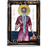 Saint Gwynllyw Milwr Oder Farfog Christian Catholic Icon On Wood von AgioErgo