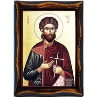 Saint Plato Handgemachte Holz-Symbol Auf Plaque von AgioErgo