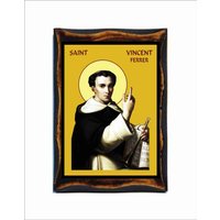 st. Vincent Ferrer Christian Römisch-Katholisch Handgefertigte Holz Ikone Auf Plakette von AgioErgo