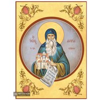 22 Karat St David Von Euböa Orthodoxe Ikone | Gold Blatt 22K - Holz Handgefertigte Religiöses Geschenk Heilige Montierte von AgiografiaIcons