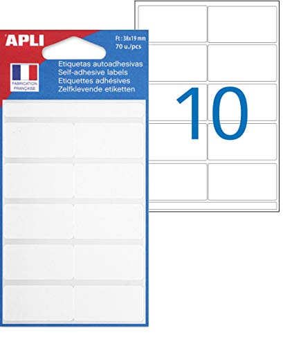 Agipa 111916 adhesive label - adhesive labels (White, 19 x 38mm, 70 piece (s))" von APLI