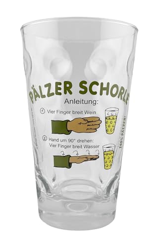 Pfälzer Schorle Anleitung Dubbeglas 0,5 L - mit Aufdruck Pälzer Schorle von Agiro