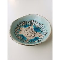 Keramik Boho Schüssel Türkis Vintage Schale Shabby von Agiverde