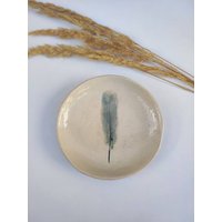 Keramik Feder Schale/Teller Natur Boho Handarbeit von Agiverde