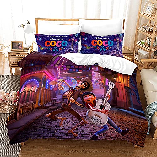 Agmdno Coco Bettwäsche-Set,kinderbettwäsche, Bettdeckenbezug 135 X 200 cm, Kopfkissenbezug 80 X 80 cm,Bettbezug,3D Bettwäsche (A03,135x200cm+80x80cmx1) von Agmdno