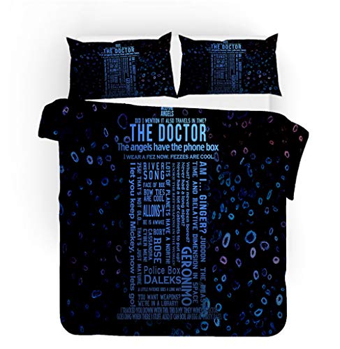 Agmdno Doctor Who Bettwäsche-Set,kinderbettwäsche,Bettbezug 135x200cm + Kissenbezug 80x80cm,bettwäsche Mädchen Jungen,personalisierte (A09,155x220cm+80x80cmx1) von Agmdno