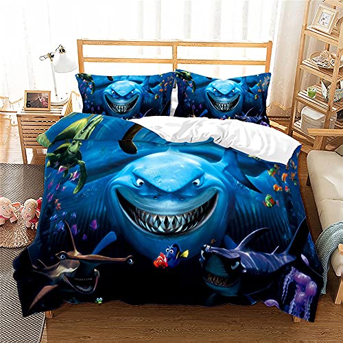 Agmdno Finding Nemo Bettwäsche-Set,Clownfish Bettbezug-Set,KindBettwäsche,Bettbezug 135 X 200 cm, Kopfkissenbezug 80 X 80 cm (A01,135x200cm+80x80cmx1) von Agmdno