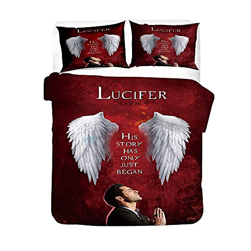 Agmdno Lucifer Bettwäsche-Sets,Bettbezug 135x200cm + Kissenbezug 80x80cm,Mikrofaser,Kinder Bettwäsche,deko Teenager Mädchen Zimmer (L06,135x200cm+80x80cmx1) von Agmdno