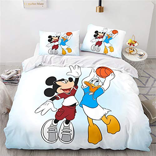 Agmdno Mickey Mouse Kinder Bettwäsche ·Bettwäsche-Sets·bettwäsche Mädchen 2 Teilig - Kissenbezug 80x80 + Bettbezug 135x200 cm (A8,135x200cm+75x50cmx1) von Agmdno