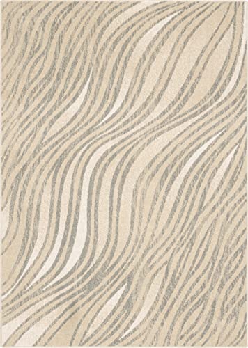 Agnella Harmony Tide Teppich - Teppichboden 100% Wolle Gewebt mit Wilton-Technologie Modern Vintage Retro 133X180 Sand von Agnella
