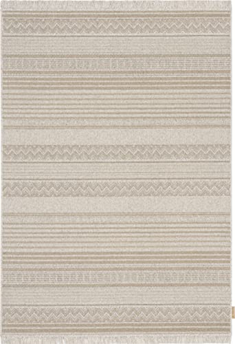 Agnella Noble Oni Teppich - Teppichboden 100% Ungefärbte Britische Wolle British Wool Gewebt mit Wilton-Technologie Modern Vintage Retro 80X160 Hellbeige von Agnella