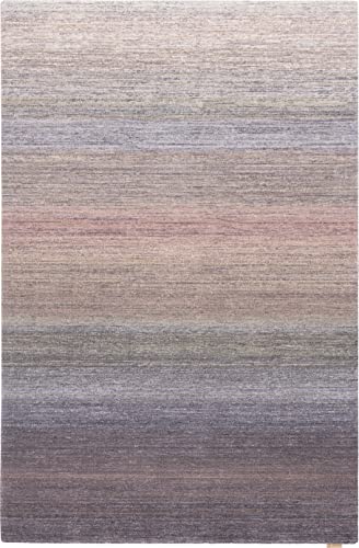 AGNELLA Aiko Teppich - Wollteppich, für Wohnzimmer, Schlafzimmer, 100% Wolle, natürliche Materialien, robust, weich, flauschig, modern, bunt, 120 x 180 cm - Heidekraut von AGNELLA
