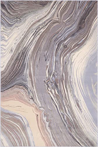 Agnella Diverse Agate Teppich - Teppichboden 100% Neuseeländische Wolle - Gewebt mit Wilton-Technologie - Teppich Wohnzimmer Modern Vintage Retro - 160 x 240 x 1,20 cm - Marine von Agnella