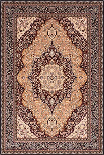 Agnella Diverse Charlotte Teppich - Teppichboden 100% Neuseeländische Wolle - Gewebt mit Wilton-Technologie - Teppich Wohnzimmer Modern Vintage Retro - 133 x 180 x 1,20 cm - Dunkelrot von Agnella