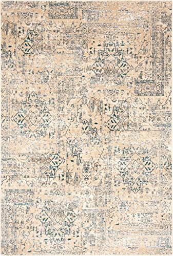 AGNELLA Diverse Medley Teppich - Teppichboden 100% Neuseeländische Wolle - Gewebt mit Wilton-Technologie - Teppich Wohnzimmer Modern Vintage Retro - 160 x 240 x 1,20 cm - Hellbeige von AGNELLA