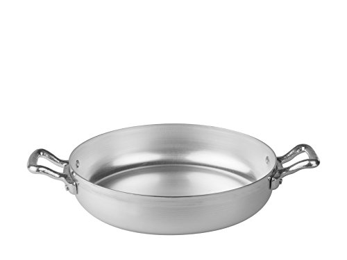 Agnelli Family Bratpfanne 2 Griffe, Durchmesser 32 cm, Aluminium, Silber Hell von Baldassare Agnelli