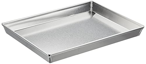 Pentole Agnelli Pasticceria e Pizza Rechteckiges Backblech aus Aluminiumlegierung 3003 mit Rand, Grau, 30 x 23 x 3 cm von Baldassare Agnelli