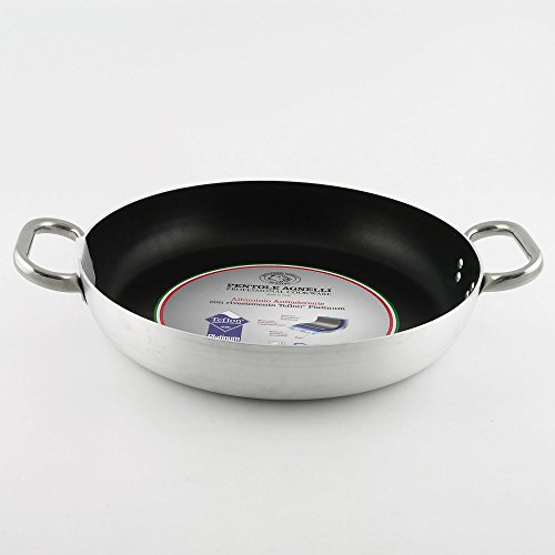 Pentole Agnelli ALSA110S45 Pfanne aus Aluminium und Teflon mit Griffen aus Edelstahl, 46 cm von Baldassare Agnelli