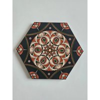 12 "Acryl Handbemalte Sechseck Förmige Leinwand Dot Mandala - Boho Wandbehang Wohnkultur Jubiläum Und Geburtstagsgeschenk von AgniiKala