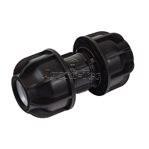 1 Stück PP Fittings Verbinder für 20 mm PE-Rohr für Wasserrohr in Garten oder Haus (Verbinder, 1, Stück) von Agora-Tec