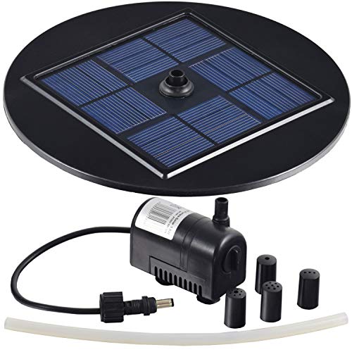 Agora-Tec® AT-1,5W Solar Teichpumpe 1,5 Watt Hmax.: 155l/h Fontainenhöhe: 0,50m für Gartenteich oder Springbrunnen von Agora-Tec