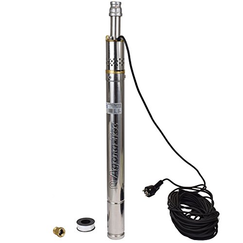Agora-Tec® at- 2 Zoll Brunnenpumpe 200W-screw 25m Kabel sandresistente Tiefbrunnen Tauch Pumpe mit max: 5 bar und 900l/H von Agora-Tec