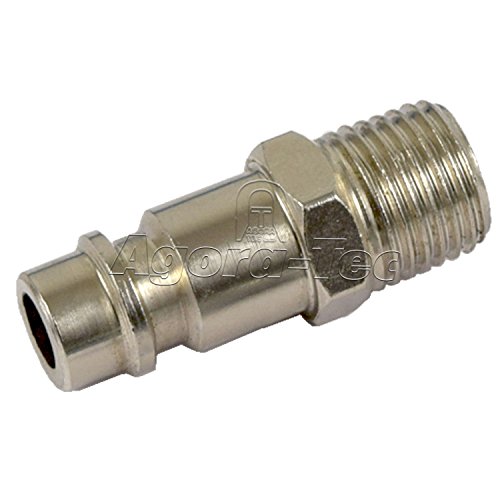 Agora-Tec® Druckluft Kupplung Schnellkupplung Stecknippel Adapter auf 1/4 Zoll AG Außengewinde für Werkstatt Kompressor von Agora-Tec
