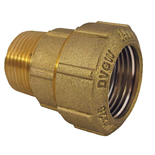 Agora-Tec® Messing Fitting Kupplung 32 mm x 1 Zoll AG (33,3 mm) für PE-Rohr 32 mm von Agora-Tec