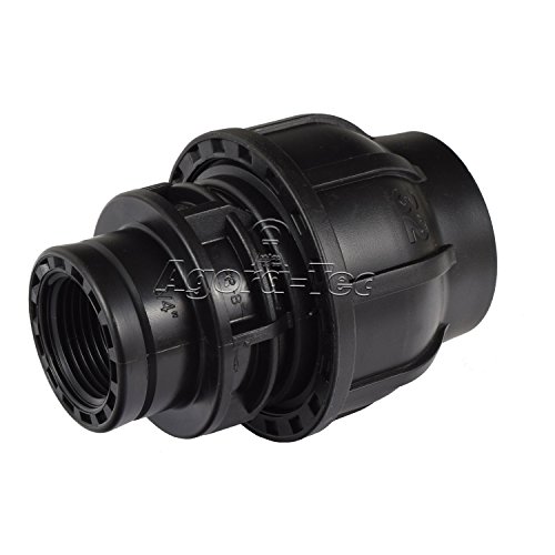 Agora-Tec PE-Fitting Kupplung 32 mm x 3/4 Zoll IG (24,2 mm) für PE-Rohr 32 mm SCHWARZ von Agora-Tec