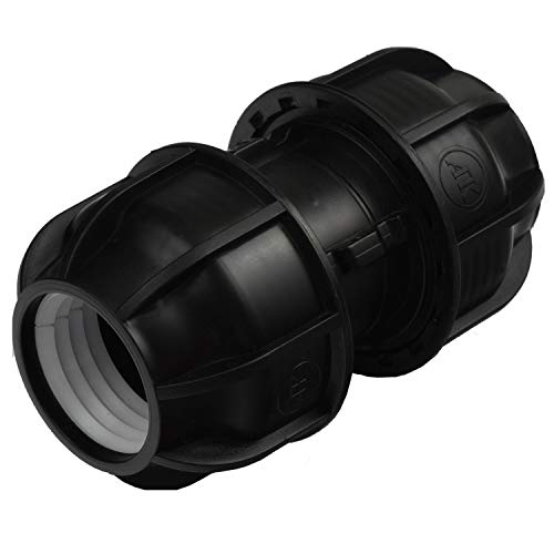 Agora-Tec PE Fitting Rohr Verbinder 40mm auf 40mm für PE-Rohr 40mm auf PE-Rohr 40mm SCHWARZ von Agora-Tec