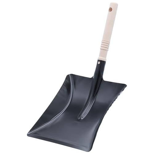 Agrarflora Kehrschaufel Metall 23x22cm - schwarz lackiert - Kehrblech mit Holzgriff - Handschaufel, Kaminschaufel, Kaminblech - zum Aufkehren von Schmutz und Staub - Made in Germany von Agrarflora