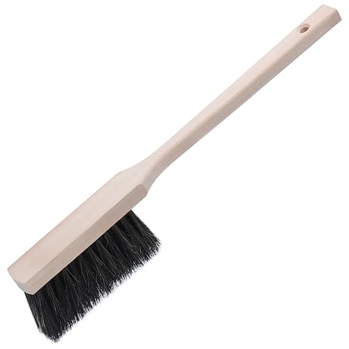 Agrarflora Langstiel Handfeger Rosshaar 43cm - Handbesen mit Rosshaarborsten - Langstielhandfeger aus Buchenholz - Handkehrer mit langem Stiel - ideal für Haushalt, Werkstatt und Auto von Agrarflora