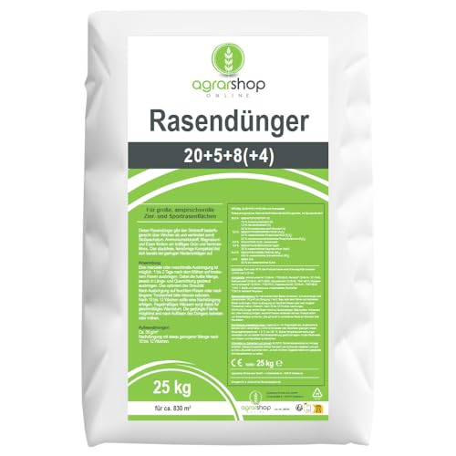 Agrarshop Rasendünger 20+5+8(+4) mit LZW 25 kg Lanzeitdünger Startdünger von Agrarshop