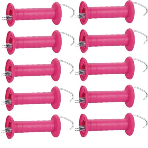 Agrarzone 10x Torgriff Weidezaun mit Haken und Feder pink von Agrarzone