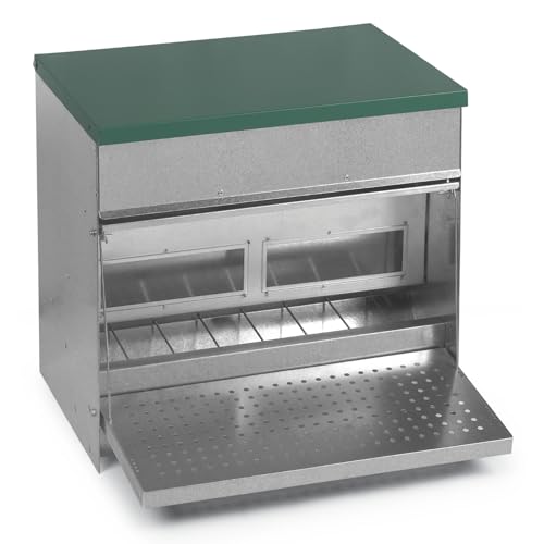 Agrarzone Hühner Futterautomat mit Trittplatte 20 kg - Rattensicherer Hühnerfutter Automat - Futterspender Hühner reduziert Futterverschwendung - Futtertrog Hühner & Geflügel von Agrarzone