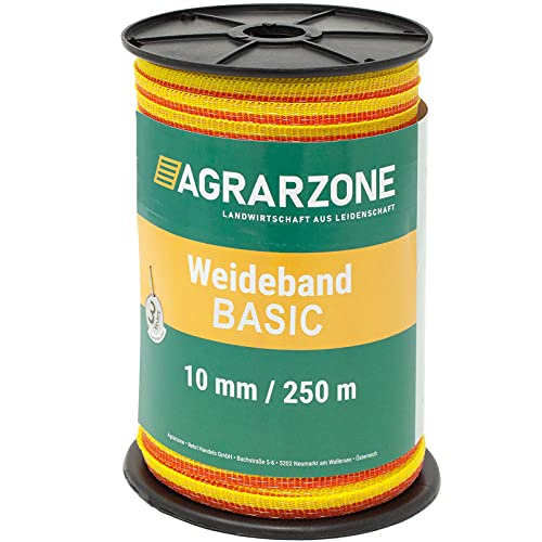 Agrarzone Weidezaunband Basic 250m, 10mm, gelb-orange | Niro-Leiter 4x0,16 für gute Leitfähigkeit am Weidezaun | Pferde, Ponys, Haustiere mit Elektrozaun-Breitband sicher einzäunen Agrarzone Weidezaunband Basic 250m, 10mm, gelb-orange | Niro-Leiter 4x0,16 für gute Leitfähigkeit am Weidezaun | Pferde, Ponys, Haustiere mit Elektrozaun-Breitband sicher einzäunen von Agrarzone