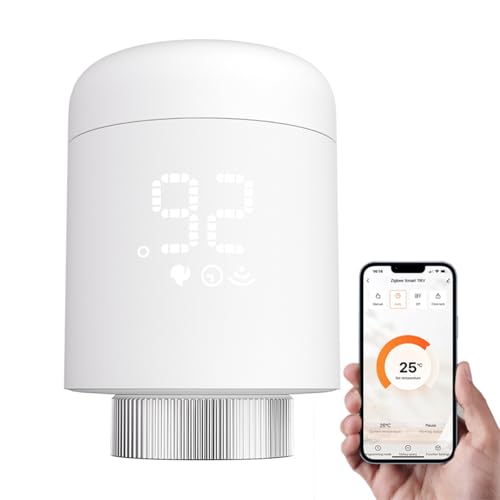 Smartes Heizkörperthermostat,WiFi Zusatzprodukt als Thermostat für Heizung und Digitale Einzelraumsteuerung per App,Programmierbarer Energiesparen Digital Thermostat TRV Kompatibel Alexa Smartes Heizkörperthermostat,WiFi Zusatzprodukt als Thermostat für Heizung und Digitale Einzelraumsteuerung per App,Programmierbarer Energiesparen Digital Thermostat TRV Kompatibel Alexa von Agrdeed