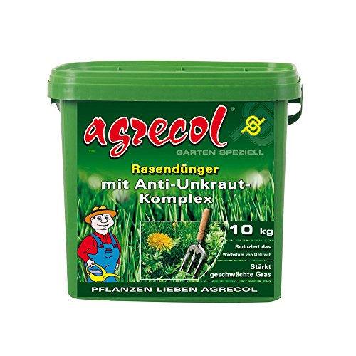 Premium Rasendünger mit Unkrautvernichter gegen Unkraut im Rasen - hochergiebig 10Kg für 500m² Rasenfläche von Agrecol