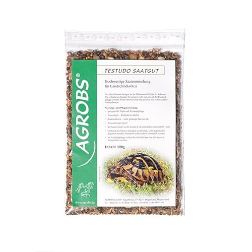 Agrobs PRE ALPIN Testudo Saatgut | 100g | Futterpflanzen und Kräuter für alle Landschildkröten | Samenmischung für eine gesunde und schmackhafte Zugabe zur täglichen Fütterung von Agrobs