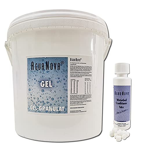 A.N. AGUA NOVA Wasserkern Vergelung in Wasserbetten, Gelbetten - Wasserbett Gel Granulat Pulver + 40x Agua Nova Wasserbett Konditionierer Conditioner Tabs Tabletten(7.0) von Agua Nova