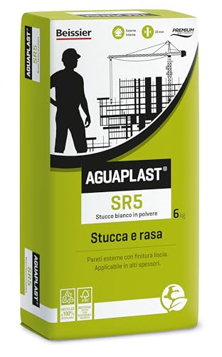 AGUAPLAST SR5 Spachtelmasse, für Außen- und Innenräume, glatt, Weiß, 6 kg von Aguaplast