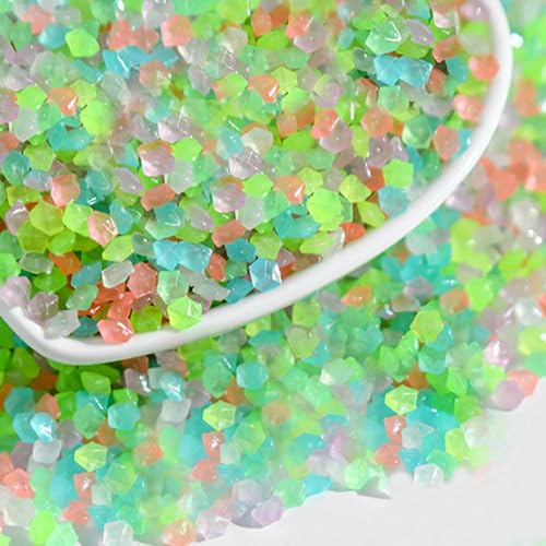 6000 Stück Leuchtsteine Steine Garten Bunt Sand Kleiner Kies Leuchtsteine Garten Nachtleuchtend Fluoreszierende Steine Dekosteine für Außendekoration Terrasse Rasen Aquarium 3-5 mm/150g (Farbe) von Agvdg